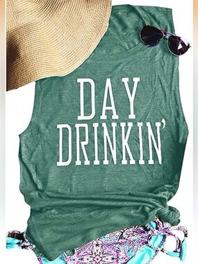 Women’s Day Drinkin’ Muscle Tank Top in Teal